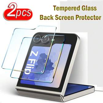 2Pcs Back Screen Protector Compatible With Samsung Galaxy Z Flip4 Flip6 Flip5 Flip7 Protective Back Screen Tempered Glass Anti-Scratch HD Clear Ultra Thin Screen Protector Compatible With Galaxy Z Flip7 6 5 4 Back Screen Film