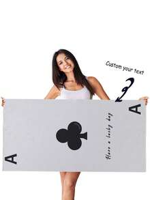 SEPTEVAGUS 1pc Custom Beach Towel With Text & Names - Personalized Beach Towel Extra Large Quick-Dry Absorbent Pool/Beach Towel For Summer Vacations,For Boys Girls Women Men - Black - View 5