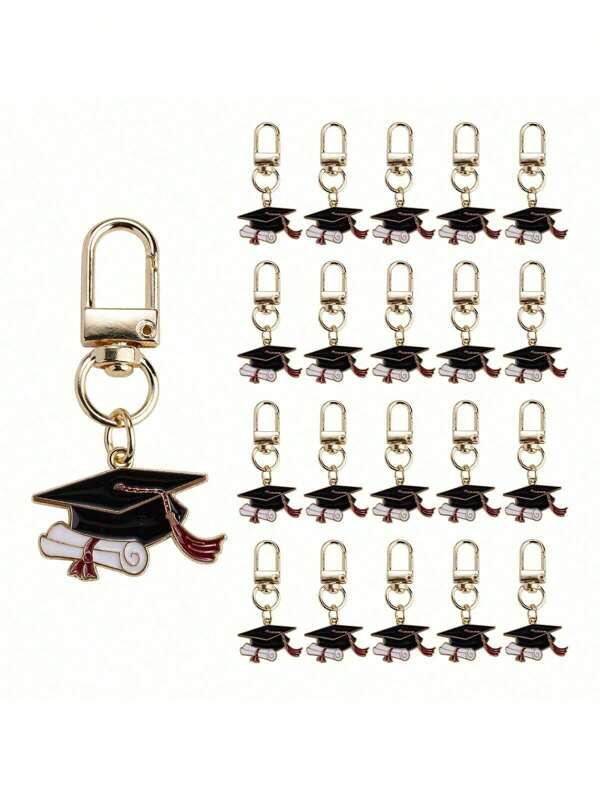 30 peças de tampas de almofariz clássicas retrô para presente de formatura, material de liga, fecho lagosta criativo/chaveiro, adequado para presentes de volta às aulas de formatura em julho, lembrancinhas para festa de formatura, decoração de bolsas, pingentes para chaveiros de celular/carro, presentes para o Dia do Professor em setembro, presentes para amigos, alunos e professores