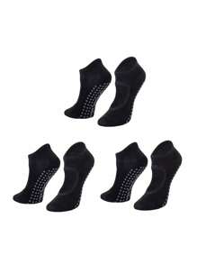3/5 Pairs Silicone Grip Yoga Socks With Visible Toes Design, Suitable For Pilates, Fitness, Indoor Dance, Skipping Rope, Soft & Comfortable, Durable & Shock-Absorbent