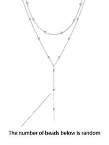 1pc/2pcs Women Stainless Steel Double Layer Pendant Necklace, Suitable For Everyday Wear