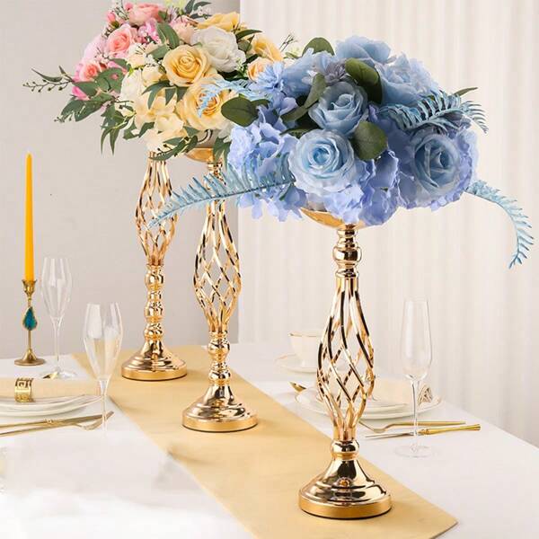 1pc Home Candlestick Flower Vase Decor, Wedding Party Supplies