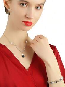 2025 New Handmade Beaded Floral Embroidered Clutch Bag - Black - View 3