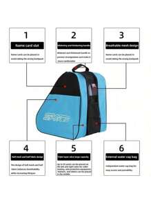 1 pezzo - Borsa per pattinaggio, con cinturino regolabile alla spalla, grande capacità, borsa per riporre in modo traspirante, per pattini a rotelle, accessori per pattinaggio in linea, borsa portatile per riporre gli accessori 'auto