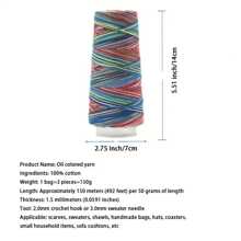 3 Stücke/150g luxuriöses Baumwollgarn in Mehrfarben, weich & hautfreundlich, geeignet für DIY Häkeln und Stricken