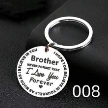 1 pieza Llavero de acero inoxidable con diseño lindo "Te amo por siempre" como regalo para hermana, familia, mujer, cumpleaños, Navidad, Año Nuevo, fiestas, Día de Acción de Gracias, accesorios de coche, bolso, mochila, portaidentificaciones, estilo gótico y Y2K