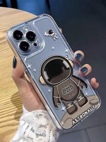 1 Pc Minimalist Transparent Astronaut Design Cute Little Dream Phone Case, Compatible With IPhone 16 Pro Max/15/14/13/12/11/X/XS/XR/XS Max/Mini And S22/S23/S24/S21/S25/S25 Plus/S25 Ultra