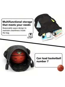 1pc Customized Embroidered Fitness Backpack, Unisex Oxford Cloth Bucket Bag, Large Capacity For Sports Items Storage, Multi-Functional Yoga Gym Bag For Basketball, Football, Portable Fitness Bag, Great Gift For Family, Friends, Valentine's Day, Christmas, Father's Day, Mother's Day, Personalized Birthday Present