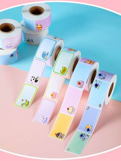 100-280 Cartoon Name Stickers, Students Returning To School Season, Self-Adhesive Color Label Stickers, Handwritten Self-Adhesive Square Stickers., School Supplies,Back To School