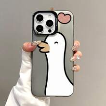 Funda de teléfono con ilustración de ganso lindo para 16/15/14/13/12/11/X/XR/Xs/7/8/Plus/Pro/Pro Max, de material de plástico duro, a prueba de golpes, con protección para la cámara, delgada, duradera, unisex, con estilo y gran regalo - Blanco - Ver 7