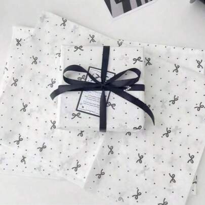 10张波尔卡圆点蝴蝶结印花鲜花包装纸和薄纸，适合婚礼礼物、生日礼物、朋友聚会礼物、节日礼物、情人节礼物。是送给女朋友、长辈和朋友的最佳选择。