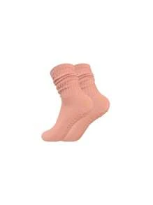 1-3 Pairs Solid Color Silicone Anti-Slip Yoga Socks, Shock-Absorbing, Noise-Reducing, Wear-Resistant. Indoor Jumping Rope Floor Socks Suitable For Professional Fitness, Pilates, Ballet And Outdoor Sports, Also Suitable For Daily Wear, Unisex