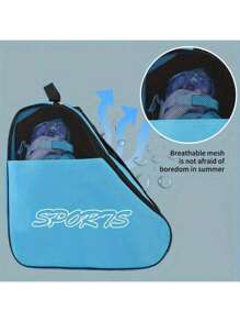 1 pezzo - Borsa per pattinaggio, con cinturino regolabile alla spalla, grande capacità, borsa per riporre in modo traspirante, per pattini a rotelle, accessori per pattinaggio in linea, borsa portatile per riporre gli accessori 'auto