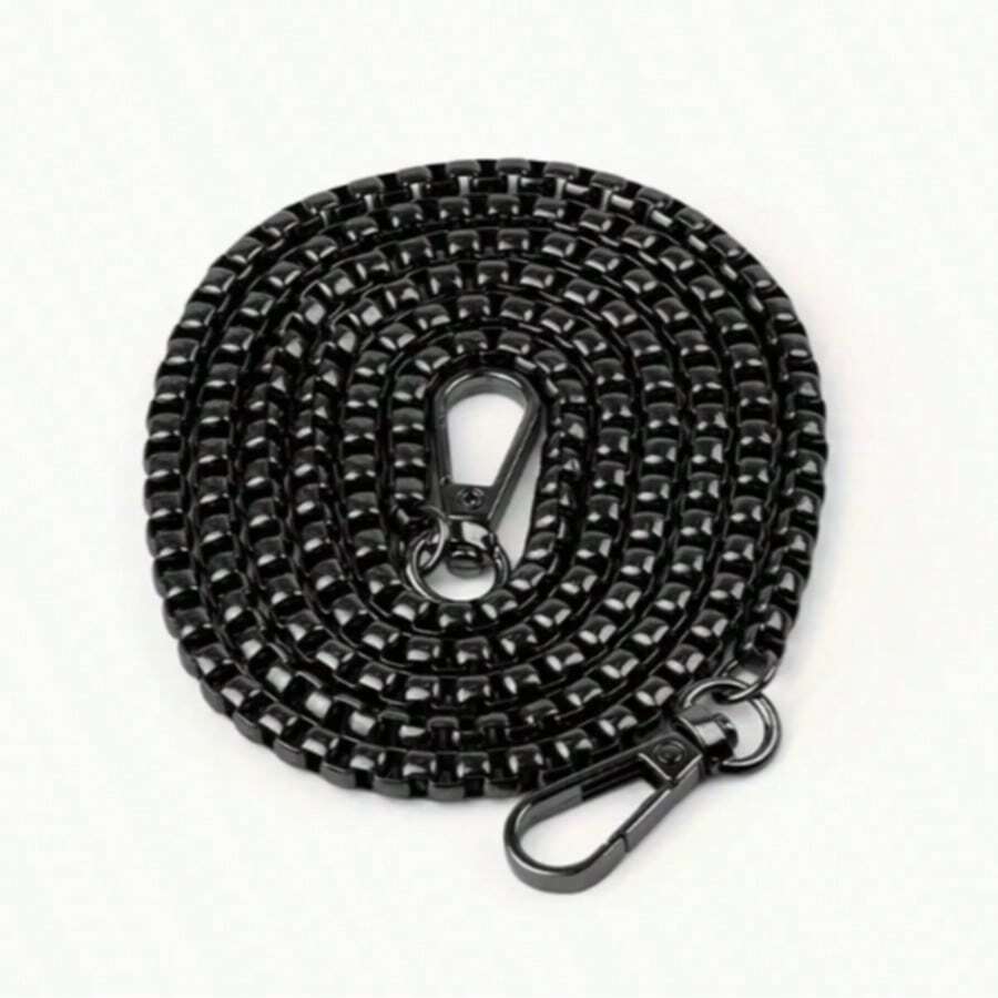 1pc 1.2m/47.2in Handbag Chain, Black Color Removable Chain With Lobster Clasp, For DIY Handbag