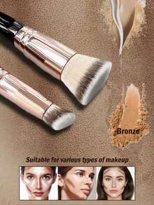 1支双面化妆刷，基础款刷子，大头粉底化妆刷，小头遮瑕刷，还可以晕染眼影，多功能便携化妆工具，必备旅行化妆工具