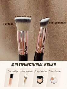 1支双面化妆刷，基础款刷子，大头粉底化妆刷，小头遮瑕刷，还可以晕染眼影，多功能便携化妆工具，必备旅行化妆工具