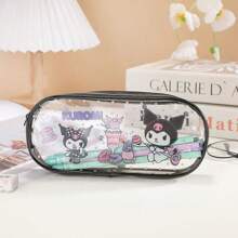 Sanrio 1pc Sanrio Character Cartoon Transparent Pencil Case Pouch, Student Stationery Storage Organizer Makeup Bag,Pencil Pouch,School Bag, School Supplies,Back To School