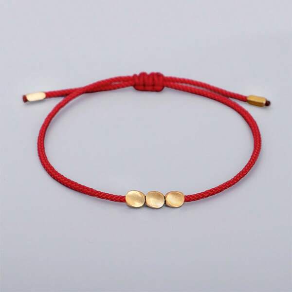 1 Stück minimalistisches handgemachtes gewebtes rotes Armband, Paar Armband