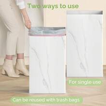 4 Pack Extra Large Disposable Trash Cans, Reusable Portable Garbage Can, 13 Gallon (21.6" H X 13.5" W X 10" D), Extra Thick  Cardboard Portable Garbage Can And Recycling Bins,Marble - Multicolor - View 6