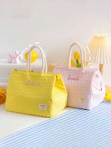1pc Customized Thick Aluminum Foil Lunch Bag, Portable Insulated Cooler Bag With Multiple Pockets, Waterproof Handbag For Students, Office Workers, Outdoor Activities, Picnics - Suitable As Mother's Day, Valentine's Day, Nurses Day, Teacher's Day, Christmas, Back To School Gift, Women's Birthday Gift