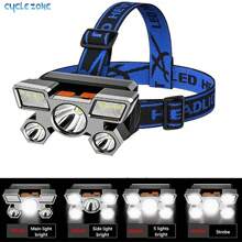1pc 5LED Rechargeable Bright Headlamp For Outdoor, USB Charging Headlight Flashlight, Camping Accessories