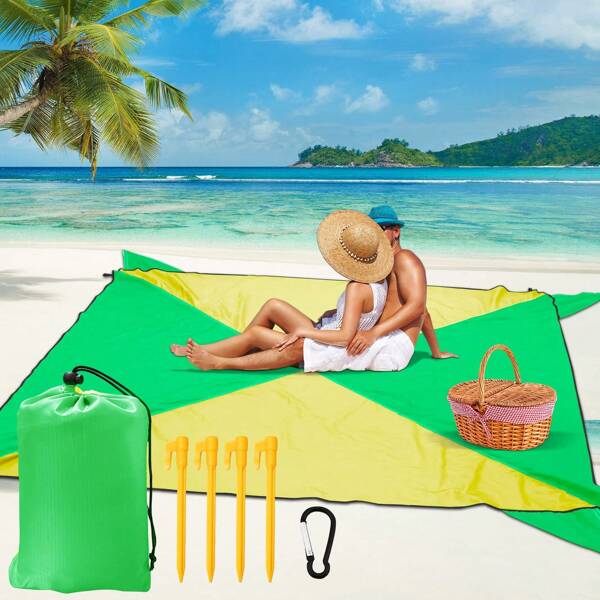 1pc 78.7*55.1inch Portable Waterproof Mat For Beach And Lawn, Outdoor Camping, Picnic Mat, Camping Utensil