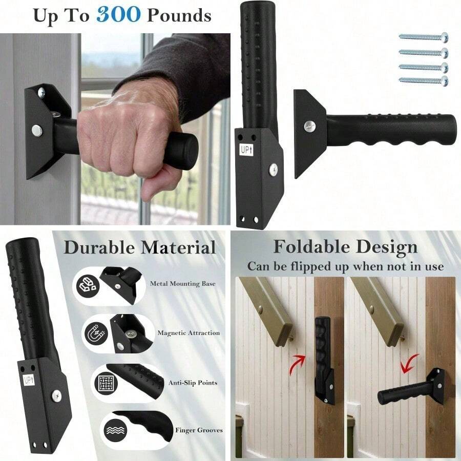 Flip Up Grab Bars For Doorway Stairs For Seniors Elderly Garage Door Handles Stair Assistance For Elderly Flip Up Doors Grab Bar Not In The Way Keep Steadily Black - Black - View 1