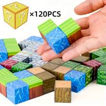 Blocos de Construção Magnéticos - 60/120/200 peças de peças magnéticas, para crianças a partir de 3 anos, brinquedos Montessori, cubos magnéticos, ímãs sensoriais educacionais STEM para pré-escola, para meninos e meninas - Multicolorido - Ver 11