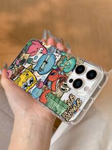 SPONGEBOB 1pc Spongy Bubble Transparent Minimalist Cartoon Series Soft Phone Case, Compatible With GalaxyS22/S23/S24Ultra, IPhone13/14/15/16PRO, Original Hand-Painted Soft Shell Anti-Drop Protective Cover, Ideal Gift For Girlfriend On Holidays Waterproof Shockproof Scratch Resistant