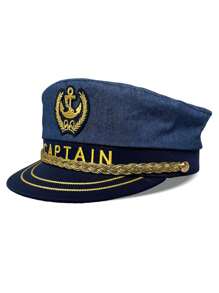 2pcs/Set Unisex Captain Hat, Fun Summer Yatch Party Hat (Captain Hat + Sunglasses), For Beach Party