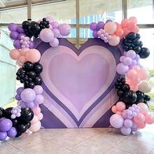 10 Inch (25.4 Cm) Purple & Pink Latex Balloons, 62pcs/Set Pink, Black & Purple Balloons For Birthday, Wedding, Bridal Shower, Bachelorette, Halloween Decor - Multicolor - View 3