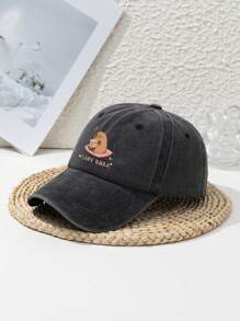 1pc Unisex Cute Capybara Design Adjustable Casual Sports Beach Animal Print Retro Style Polyester Soft Top Peaked Cap, Suitable For Spring, Summer, Autumn, Winter