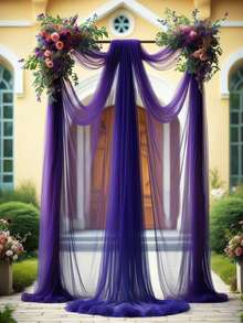 1 Gói, Vòm cưới bằng vải mỏng màu tím đậm - Bố cục vải tuyn lớn lãng mạn cho lễ cưới, tiệc chiêu đãi và trang trí tiệc, Lựa chọn hoàn hảo cho tiệc sinh nhật, trang trí tiệc mùa cưới - Màu tím đậm - Xem 8