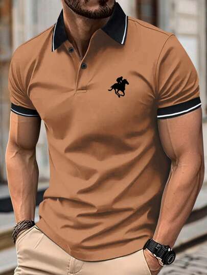 Men's Polo Shirt Polo Shirt Tennis And Golf Sportswear Lapel Polo Shirt Herren Knight Print Polo Herren Herren Tshirt Herren Poloshirt Herren Tshirt Outdoor Basketball Soccer Soccer Rugby Gym Training Wear Trainingsanzug Herren