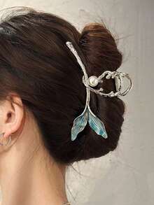 1个/套 大号樱桃发爪夹，时尚发爪发饰，女士发夹，发卡，发夹，发抓夹，发夹，发卡，发夹，秋冬度假装扮，夏季海滩装扮 - 金色 - 查看 6