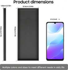 Vanity And Bathroom Tray, 7.7" ABS Countertop Organizer,Waterproof Vanity Tray For Toilet Tank,Perfume,Soap,Keys,Bathroom Accessories,Kitchen And Bath Trays,Non Slip Small Trays,Black - Black - View 5