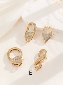 1pc Copper Plated Micro-Inlaid Lobster Clasp, Plated Color-Preserving Jewelry Clasp, High-End Pearl Necklace Finishing Clasp - Yellow Gold - View 12