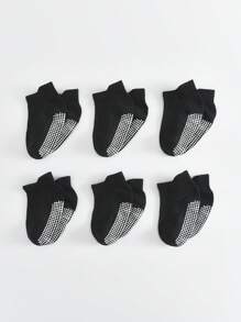 6 Pairs/12 Pairs Baby Anti-Slip Ankle Socks With Non-Slip Rubber Sole, Suitable For Infant, Toddler, Boys And Girls