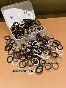 100 pièces Élastiques à cheveux souples, simples et à la mode en noir et marron pour femmes. Convient pour un usage quotidien, cadeau, accessoires de gym, attaches à cheveux, accessoires capillaires, supports de queue de cheval, élastiques à cheveux, bandes en caoutchouc pour cheveux