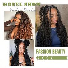 Boho Island Twist Crochet Hair With Curls 8 Packs 18 Inch PreLooped Goddess Senegalese Twist Crochet Hair With Curly Ends Boho Senegalese Twist For Women PreTwisted Braiding Hair Extensions 1B#01 - 1B# - View 8