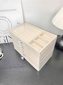 7-lagige Samtverschlusskasten, Acryl-Schmuckaufbewahrungsbox, Aufbewahrungsbox mit Deckel, Schubladenartiger Aufbewahrungskasten für den Schreibtisch, transparente Schmuckaufbewahrungsbox, Samtschmuckaufbewahrungsbox, Ohrring, Ring, Armband Präsentationsbox, Ohrringaufbewahrungsbox, Kosmetikaufbewahrungsbox, Schmuckkasten für Frauen, Schmuckkasten, Geschenkbox, Geschenk für Frauen, Schmuck für Frauen, Bastelaufbewahrungsbox, Geschenk zu Feiertagen