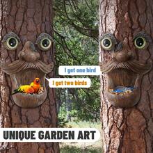 1 件树面喂鸟器、树形喂鸟器花园独特装饰、树面装饰喂鸟器户外、独特的户外喂鸟器、花园装饰和野生喂鸟器庭院艺术（购买前请查看尺寸表） - 彩色 - 查看 4