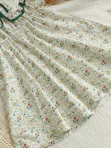 Girls' Short Sleeve Lightweight Dress, Spring/Summer - Multicolor - View 5