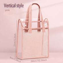 Portable PVC Transparent Waterproof Handle File Bag, Suitable For Camping, Traveling, Office Work, Home And School Use. It Is Very Suitable For Organizing Documents, Receipts, School Materials, Books, And Also A Great Gift For Returning To School Or Graduation. Convenient To Carry, Easy To Store And Carry