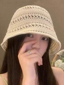 4 Colors Available, 2025 New Summer Hollow-Out Bucket Hat For Women, Breathable Thin Sun Hat, Stylish Bucket Sun Hat