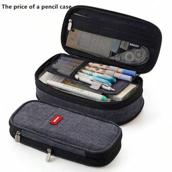 1 pièce Trousse à crayons de grande capacité, cadeau d'étudiant de papeterie, rangement simple, trousse à crayons spacieuse convenant pour la papeterie et les fournitures scolaires, sac de rangement de bureau, trousse à crayons multifonctionnelle et créative, sac de rangement de cosmétiques, sac de voyage