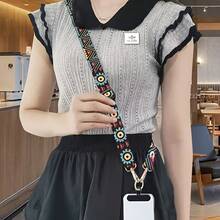 升级版复古花纹斜跨挂带可调节手机长挂绳挂脖防丢绳 - 彩色 - 查看 2