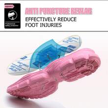 UMBURLLY 女士钢头鞋夏季防砸防刺休闲一脚蹬钢头透气轻便工作鞋