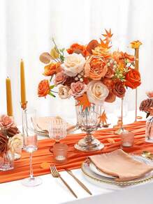 40pcs-Artificial Flowers Fall, Orange Faux Flowers With Stems Silk Mix Peony Combo Set Combination Silk Mixed Peony Rose Hydrangea Fake Flowers, Halloween Fall Decorations,Floral Decoration Gift, Wedding Bouquet, Home Artificial Flower Decoration, Happy Fall Party Supplies Thanksgiving Birthday,Hanksgiving Harvest Decor Party Supplies,Party, Wedding, Classroom,Home Thanksgiving Indoor Harvest Halloween,Autumn Harvest Party Supplies