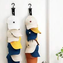 1pc Hanging Hats To Store Magical Items In The Bedroom, Sticking To The Wall. After Entering The Entrance, The Wardrobe In The Foyer Is Equipped With A Baseball Cap Storage Hook Rack, Which Can Be Used To Store Small Doll Pendants. The Display Rack Can Be Used To Store Dolls On The Doll Wall, And The Plush Door Can Be Used To Clip The Wardrobe Wall Mounted Storage Bag